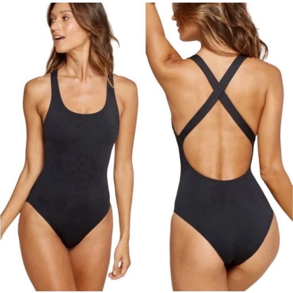 Andie Swim The Cheeky Coverage Tulum One Piece Black Size M NWT